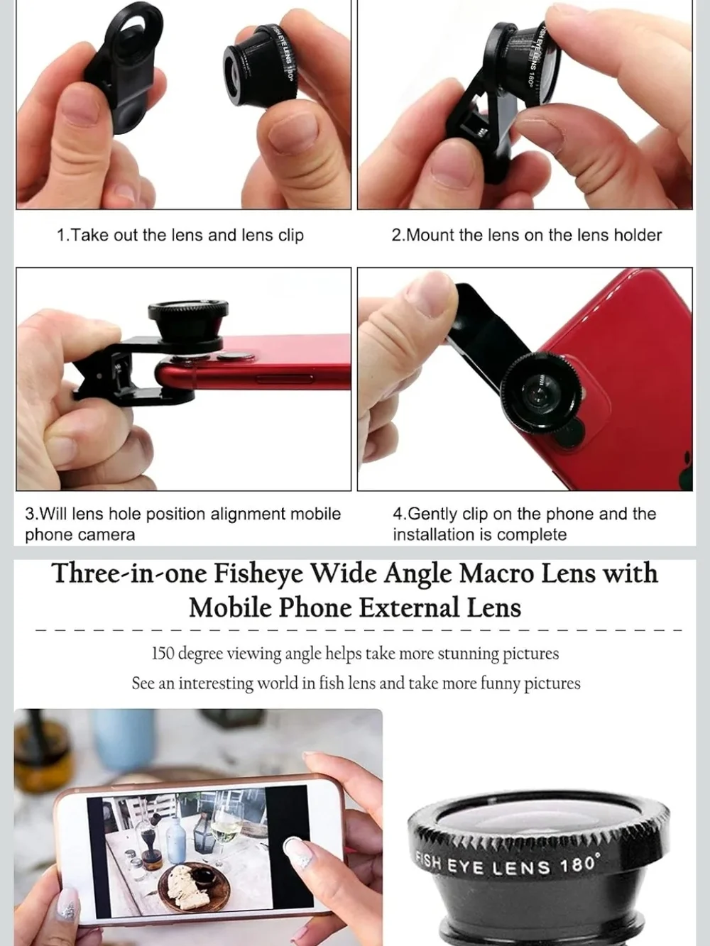 3-in-1 Universal Camera Lens Kit - Gold